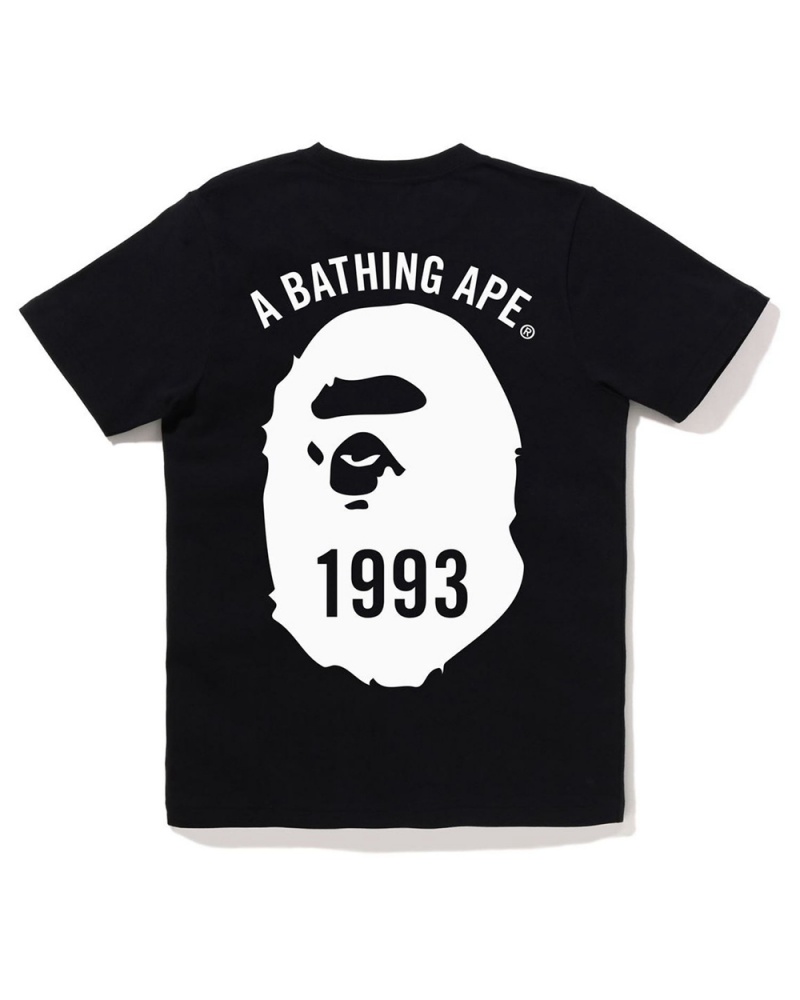 T Shirts Bape Ape Head One Point #4 Noir Femme | PAS-53971292